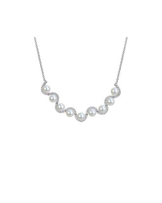 Rina Limor Silver 3.84 ct. tw. Gemstone & 8-8.5mm Pearl Necklace