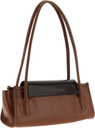 Marni Trunkette Calfskin Leather Shoulder Bag - Brown