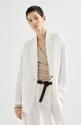 Brunello Cucinelli Fluid twill blazer in Panama at Nordstrom, Size 36 It