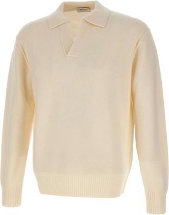 Paolo Pecora Truien & Vesten, Heren, Wit, S, Wol, Paolo Pecora T-shirts en Polos Wit