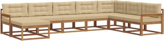 vidaXL Conjunto De Sof&aacute;s De Exterior 8 Uds. Natural Y Beige Vidaxl