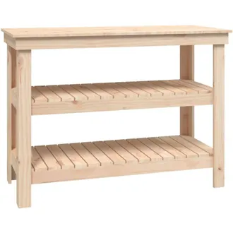 vidaXL Vidaxl - Banco De Trabajo De Madera Maciza De Pino 110,5x50x80 Cm