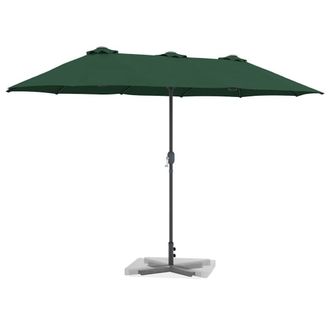 Berkfield Home Modern Garden Parasol Green 380 x 196 x 235 cm Powder-coated steel