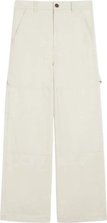 Max Mara Relaxed Fit Katoenen Broek Caronte - Dames - Wijde Broeken - Beige - M - Katoen - Broeken