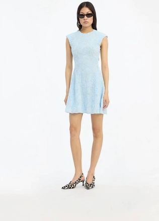 Rotate Mesh Mini Dress In Blue