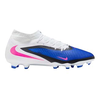 Nike Phantom 6 Academy voetbalschoenen voor heren, voor harde ondergrond (Blauw/Wit/Roze)