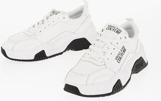 Versace JEANS COUTURE Leather STARGAZE Sneakers with Contrasting Det size 40