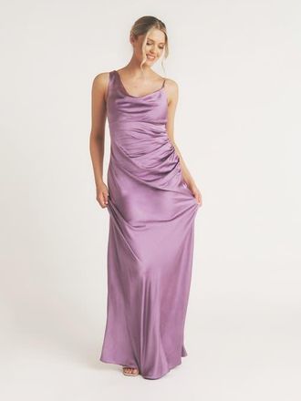 Six Stories Cowl Front Asymmetric Bridesmaid Dress in Orchid at Nordstrom, Size 14