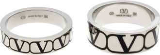 Valentino Garavani Toile Iconographe Ring Set, Size 22