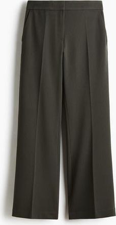H&M Flared Tailored Trousers in Dark Dusty Green at Nordstrom, Size 10