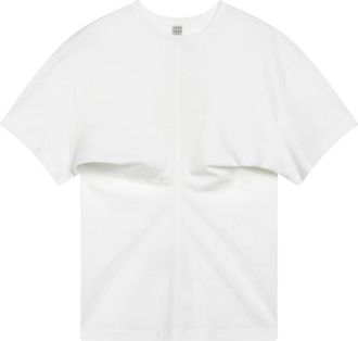 Toteme Slouch Waist Jersey Top - Dames - T-shirts - Wit - XS - Katoen - Tops