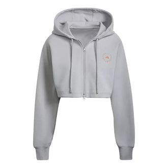 adidas (WMNS) adidas By Stella McCartney Cropped Hoodie Asia Sizing Grey HA8961