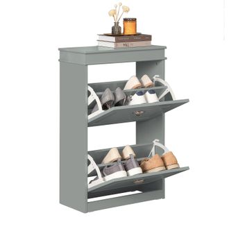 SoBuy Zapatero Con 2 Puertas Organizador Para Zapatos 53 X 24 X 82 Cm Gris Fsr78-hg Sobuy Es