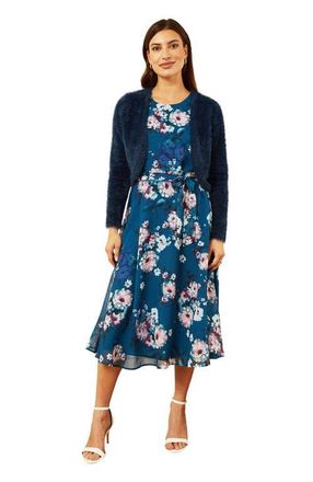 Yumi Eyelash Knit Bolero in Navy at Nordstrom, Size Medium