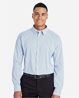 Devon & Jones CrownLux Performance Micro Windowpane Woven Dress Shirt