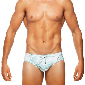 Tribe Positano Palms Lo Rise Swim Brief In Mint