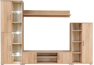 vidaXL Vidaxl - Mueble De Sal&oacute;n De Pared Para Tv Con Luces Led Roble Sonoma