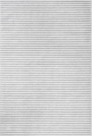 Nazar Rugs Alfombra interior/exterior, dise&ntilde;o en relieve de rayas grises 190x290