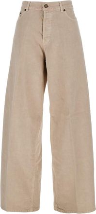 Haikure Beige Five Pocket Jeans With Logo Patch On The Back In Cotton Woman