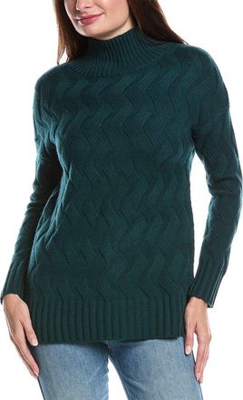 Forté Cashmere Luxe Cable Funnel Neck Cashmere Sweater