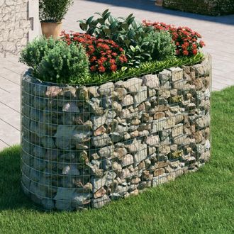 Berkfield Home Gabion Raised Bed Galvanised Iron 200x100x100 cm in Silver | Size: 200 x 100 x 100 cm