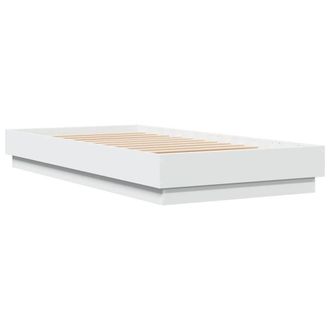 Berkfield Home Durable Bed Frame Frame with LED Lights White 75x190 cm Small Single