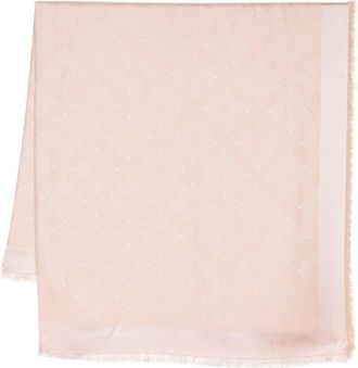 Mulberry Mulberry Tree Square monogram-pattern scarf - women - Organic Cotton/Silk - One Size - Pink