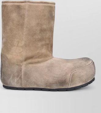 Balenciaga suede ankle boots flat sole round toe