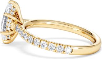 The Diamond Store Amora Marquise 1.47ct Hidden Halo Lab Diamond Engagement Ring With Side Stones Set in 18K Gold