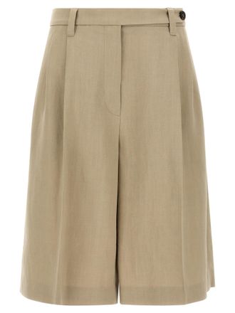 Brunello Cucinelli Beige Viscose Bermuda Womens Shorts