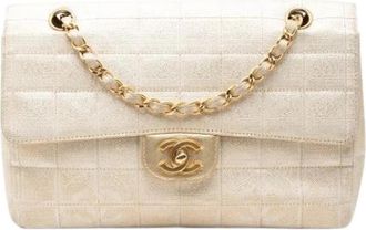 Chanel Pre-owned Vintage Nylon Shoulder Bag - Dames - Vintage Schoudertas - Beige - ONE Size - Nylon - Vintage