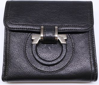Ferragamo Black Leather Wallet (Bi-Fold) (Pre-Owned)