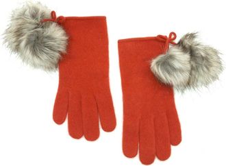 Portolano Pompom Wool Blend Gloves in Cinnamon at Nordstrom Rack