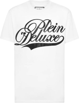 Philipp Plein Tops, Heren, Wit, 2Xl, Katoen, Round Neck T-Shirt Plein Deluxe Stones