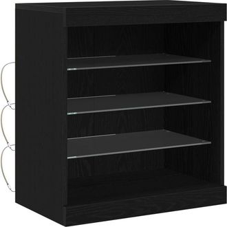 vidaXL Sideboard Black Oak 60.5 x 37 x 67 cm Engineered Wood Vidaxl