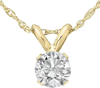 Pompeii3 1/2Ct Diamond Solitaire Pendant Necklace 14k White Or Yellow Gold Lab Grown