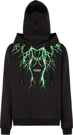 Phobia Archive Lightning Balaclava Hoodie - Heren - Hoodies - Zwart - M - Katoen - Hoodies & sweatvesten