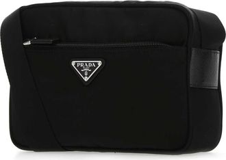 Prada Womens Re-Nylon Crossbody Bag Black Poliammidericiclata Calfskin