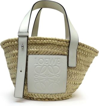 Loewe White Basket Tote Bag (Pre-Owned)