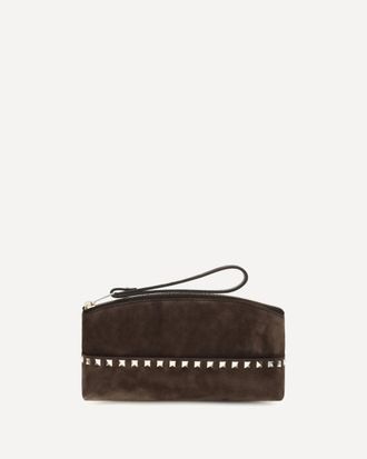 Valentino Garavani Pochette Rockstud in suede Woman UNI