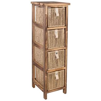 Wanderlust Deco Cajonera De Madera Marr&oacute;n 22x26x78 Cm