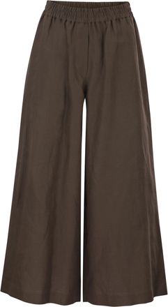 Max Mara Weekend Maxmara Wkdfelino linnen broek met wijde pijpen