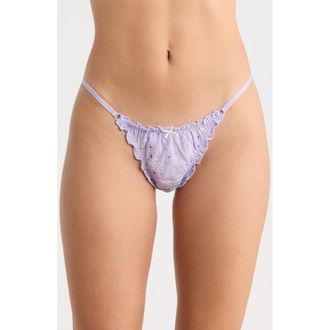 Florence By Mills Eyelet Lace Thong in Lavender Green at Nordstrom Rack, Size Xx-Large
