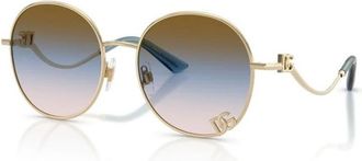 Dolce & Gabbana Ronde Zonnebril - Dames - Zonnebrillen - Geel - 56 MM - Accessoires