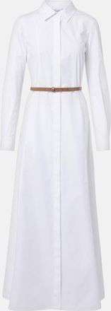 Max Mara Adunco belted cotton poplin shirt dress