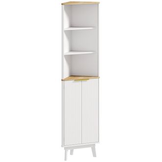 HOMCOM Slim Bathroom Storage Unit - Bathroom Cabinet with Doors - White | TJ Hughes
