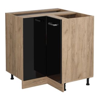 Vicco Mobile ad angolo cucina R-Line, Nero lucido, 75.6 cm, pl Antracite