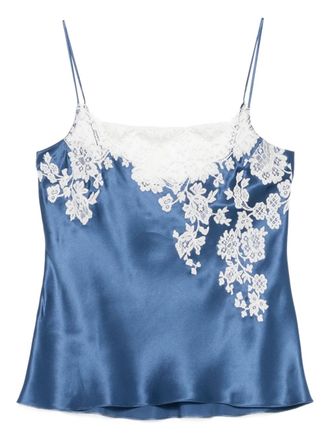 Carine Gilson lace-details slip - Blue