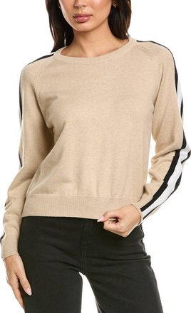 Brodie Varsity Crewneck Cashmere-Blend Sweater