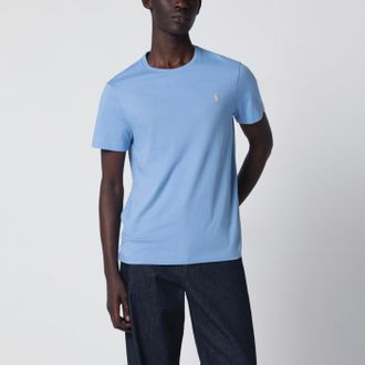 Polo Ralph Lauren T-shirt azzurra in cotone Custom Slim-Fit